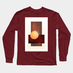 Minimalist Geometric Red and Orange Art Print Long Sleeve T-Shirt